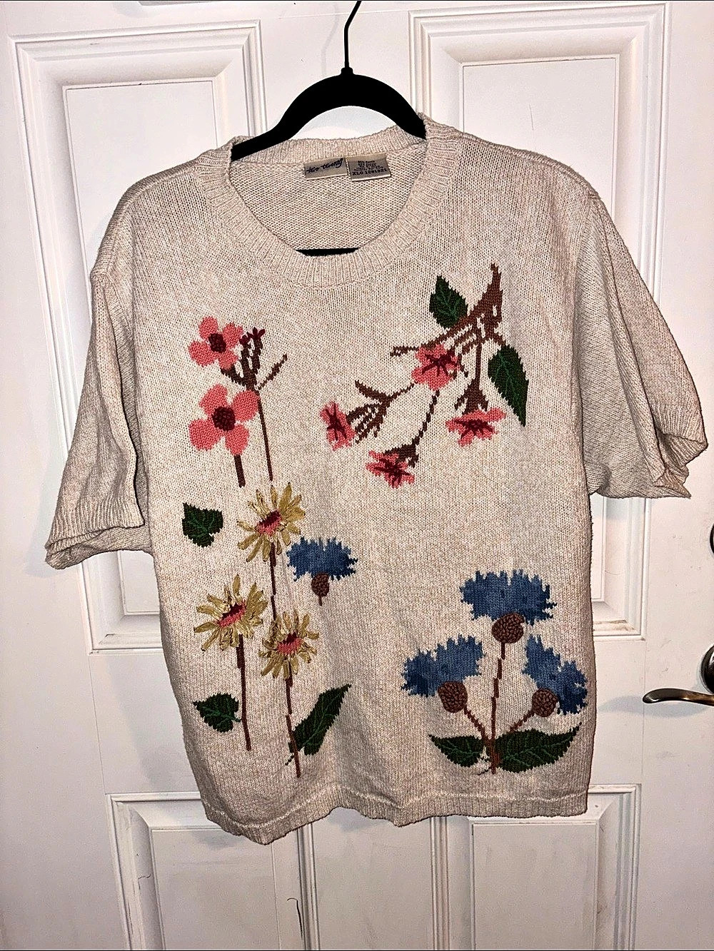 two twenty Floral Knit Short Sleeve Sweater